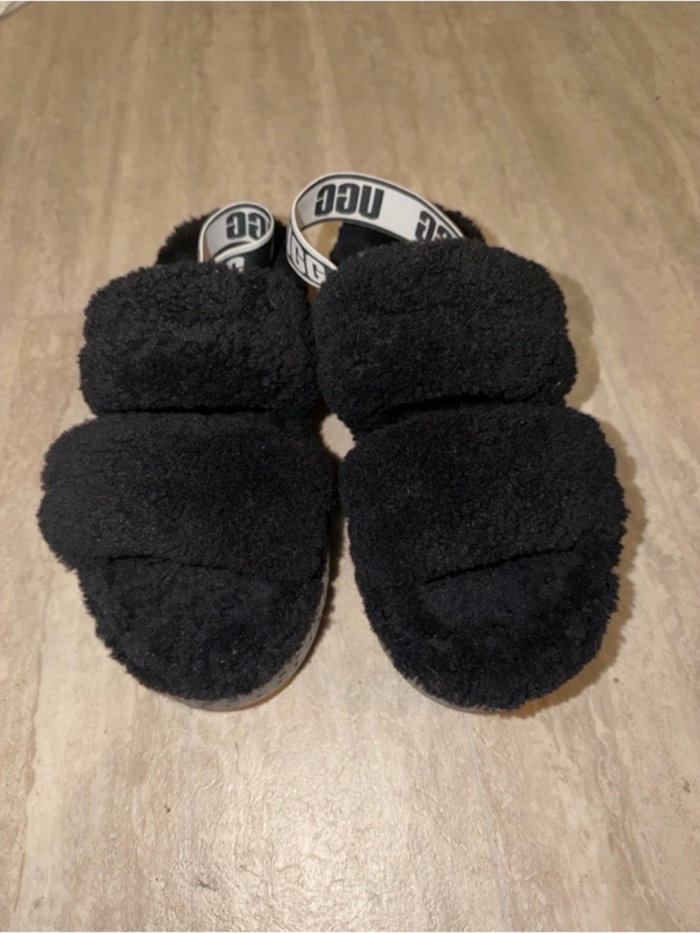 UGG Platform Slides Black